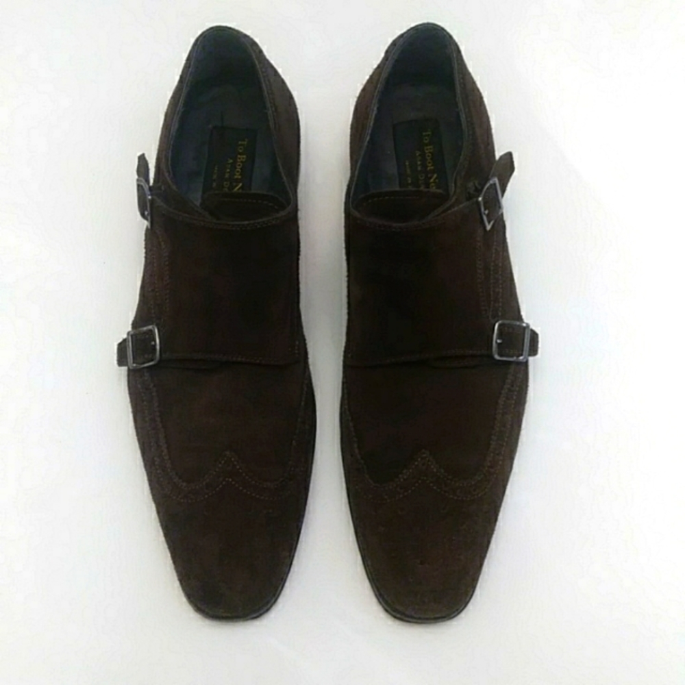 To Boot New York Double Monk Strap Suede Mens Shoes 11 D